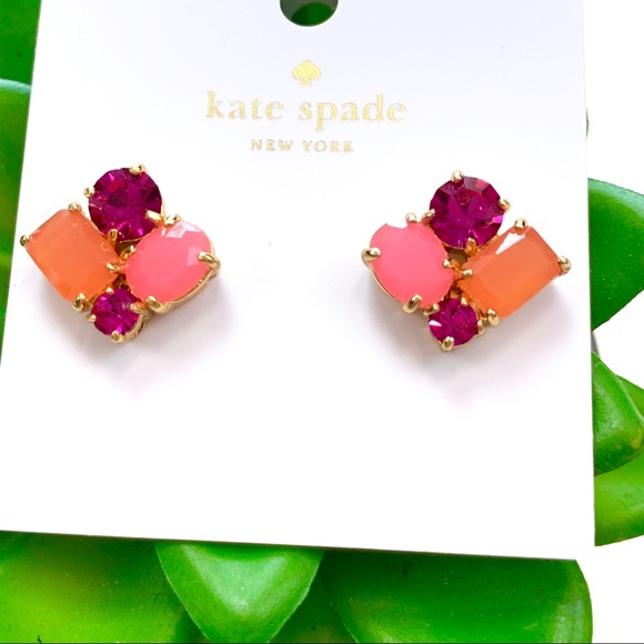 Kate Spade Multicolor/Gold Cluster Stud Earrings - Picture 7 of 8